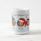 Ice Blue Christmas Crew Santa Elf Petten Vijf foto Koffiemok (Center)