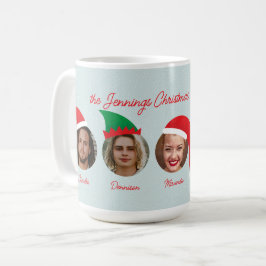 Ice Blue Christmas Crew Santa Elf Petten Vijf foto Koffiemok