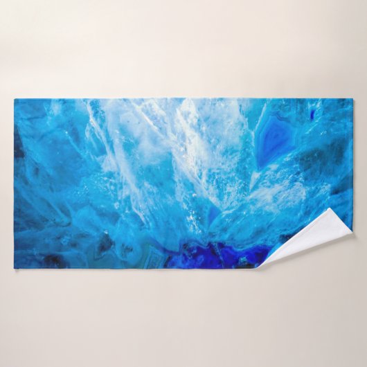 Ice Blue Crystal Gem Gemstone Agate Quartz Badhanddoek (Badhanddoek)