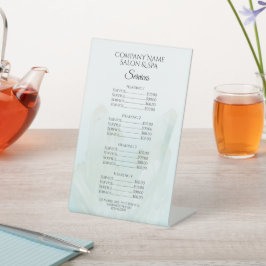 Ice Blue Crystals Spa Salon Services Menu Reclamebord Met Voetstuk