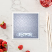 Ice Blue Damask Custom Wedding Napkins Servet (Insitu)