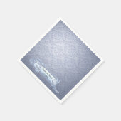 Ice Blue Damask Custom Wedding Napkins Servet (Hoek)