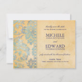 Ice Blue Damask Lace Save the Date (Voorkant)