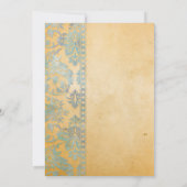  Ice Blue Damask Lace Wedding Kaart (Achterkant)