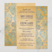  Ice Blue Damask Lace Wedding Kaart (Voorkant / Achterkant)