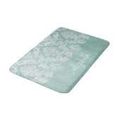 Ice Blue Damask Patroon met Grungy Finish Badmat (Gekanteld)