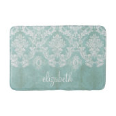 Ice Blue  Damask Patroon met Grungy Finish Badmat (Voorkant)