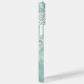 Ice Blue  Damask Patroon met Grungy Finish Case-Mate iPhone Case (Achterkant / Rechts)
