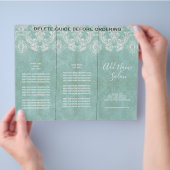 Ice Blue  Damask Patroon met Grungy Finish Flyer (Hand)