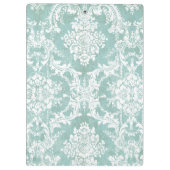 Ice Blue  Damask Patroon met Grungy Finish Klembord (Achterkant)