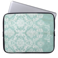 Ice Blue  Damask Patroon met Grungy Finish