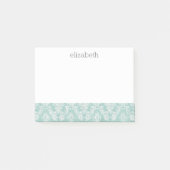 Ice Blue  Damask Patroon met Grungy Finish Post-it® Notes (Voorkant)