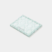 Ice Blue  Damask Patroon met Grungy Finish Post-it® Notes (Schuin)