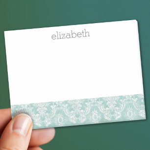 Ice Blue  Damask Patroon met Grungy Finish Post-it® Notes