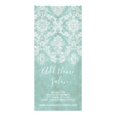 Ice Blue  Damask Patroon met Grungy Finish Reclamekaart (Voorkant)