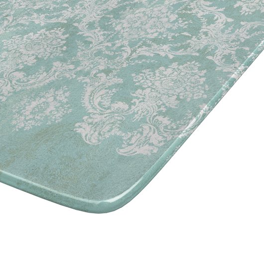 Ice Blue  Damask Patroon met Grungy Finish Snijplank (Hoek)