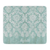 Ice Blue  Damask Patroon met Grungy Finish Snijplank (Voorkant)
