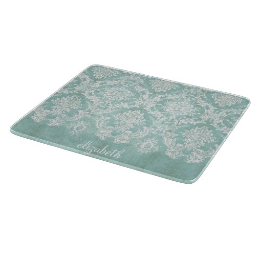 Ice Blue Damask Patroon met Grungy Finish Snijplank (Hoek)