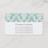Ice Blue  Damask Patroon met Grungy Finish Visitekaartje (Achterkant)