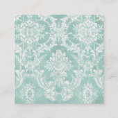 Ice Blue  Damask Pattern 5 contactlijnen Vierkante Visitekaartje (Voorkant)