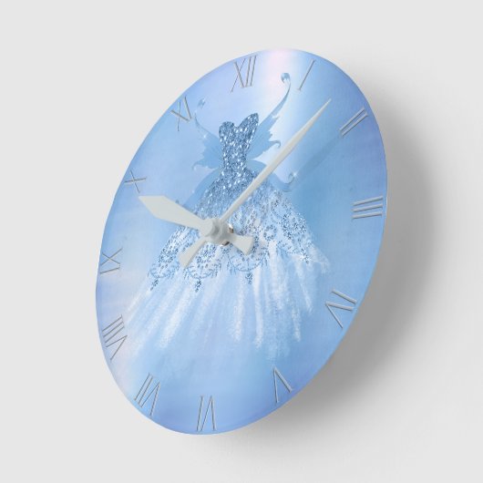 Ice Blue Decor| Iridescent Periwinkle Pixie Gown Ronde Klok (Hoek)