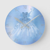 Ice Blue Decor| Iridescent Periwinkle Pixie Gown Ronde Klok (Voorkant)