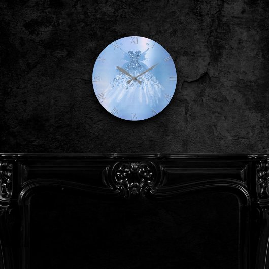 Ice Blue Decor| Iridescent Periwinkle Pixie Gown Ronde Klok