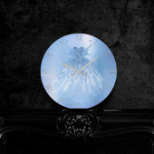 Ice Blue Decor| Iridescent Periwinkle Pixie Gown Ronde Klok