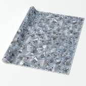 Ice Blue Diamond Crystals Style Cadeaupapier (Uitgerold)