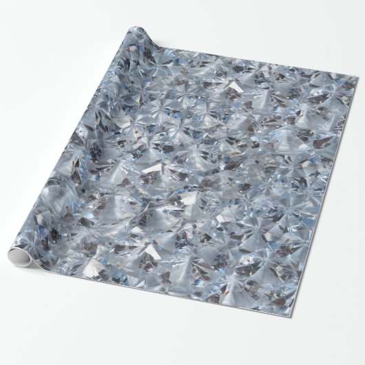 Ice Blue Diamond Crystals Style Cadeaupapier (Uitgerold)