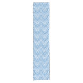 Ice Blue Diamond Plaid Patroon Modern Korte Tafelloper (Voorkant)