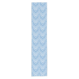 Ice Blue Diamond Plaid Patroon Modern Korte Tafelloper