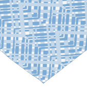 Ice Blue Diamond Plaid Patroon Modern Korte Tafelloper (Hoek)
