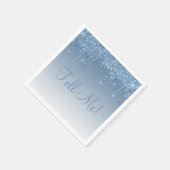 Ice Blue Elegant Script Glam Modern Glitter Girly Servet (Hoek)