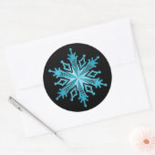 Ice Blue en Black Sneeuwvlok Stickers (Envelop)