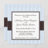 Ice Blue en Dark Brown Inset Square Invitations Kaart (Voorkant / Achterkant)