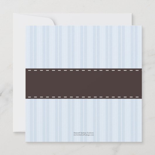 Ice Blue en Dark Brown Inset Square Invitations Kaart (Achterkant)