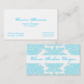 Ice Blue en Linen Damask Visitekaartjes (Voorkant / Achterkant)