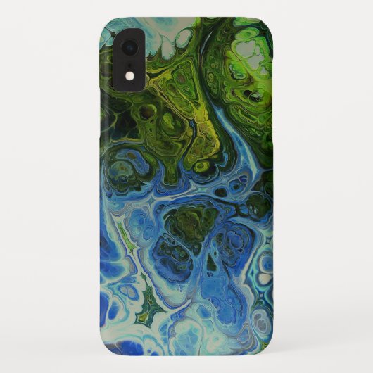 Ice Blue en Olive Swirl Case Mate Telefoon Case (Achterkant)