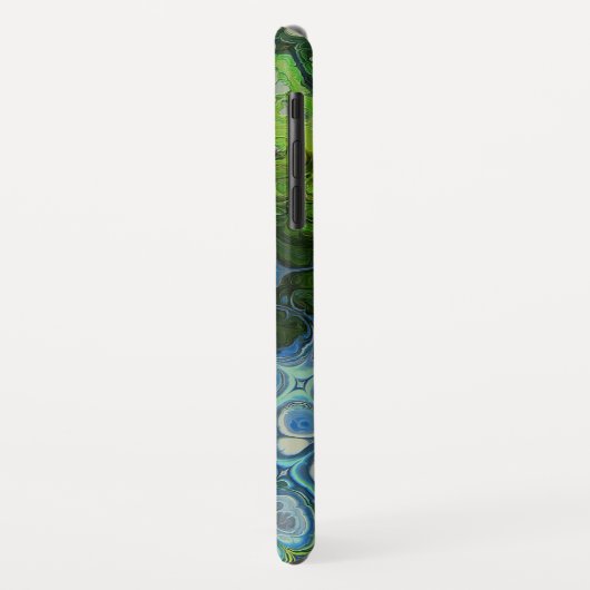 Ice Blue en Olive Swirl Case Mate Telefoon Case (Achterkant/links)