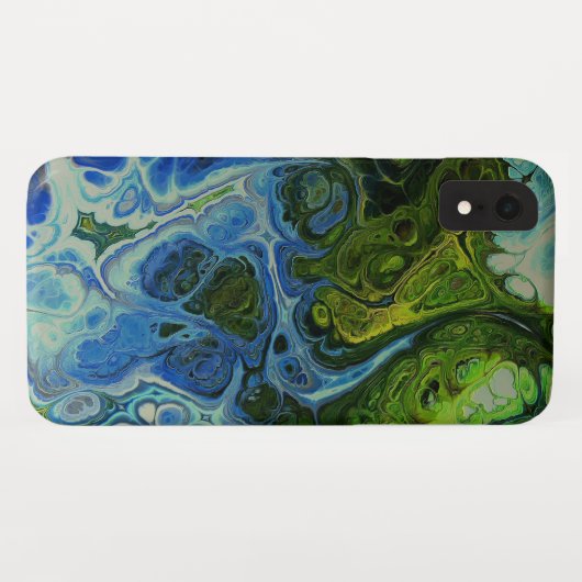 Ice Blue en Olive Swirl Case Mate Telefoon Case (Achterkant (horizontaal))