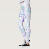 Ice Blue en Paarse Winter Blooms | Florence-Mode Leggings (Links)