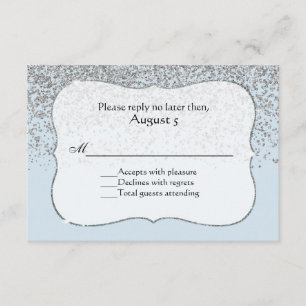 Ice Blue en Silver All Purpose RSVP-kaart RSVP Kaartje