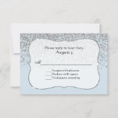 Ice Blue en Silver All Purpose RSVP-kaart RSVP Kaartje (Voorkant)
