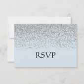 Ice Blue en Silver All Purpose RSVP-kaart RSVP Kaartje (Achterkant)