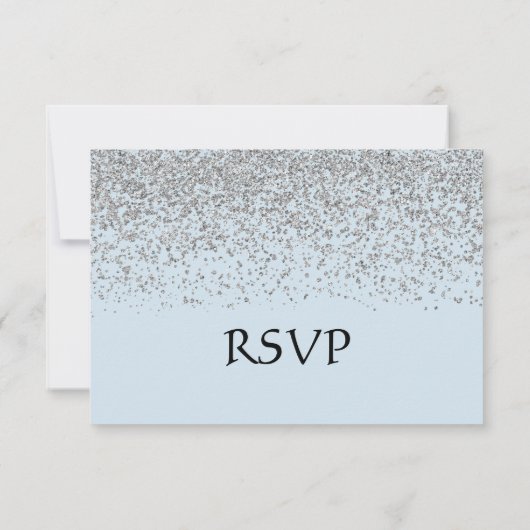 Ice Blue en Silver All Purpose RSVP-kaart RSVP Kaartje (Achterkant)