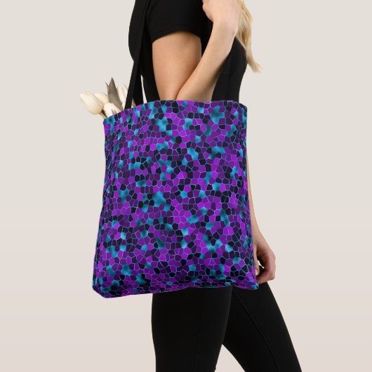 Ice Blue en Violet Shatter Tote Bag (Dichtbij)