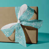 Ice Blue en White Nordic Sweater Pattern Grosgrain Lint