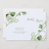 Ice Blue Eucalyptus Gold Text Vrijgezellenfeest Kaart (Voorkant)