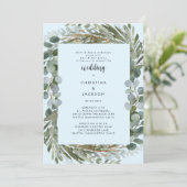 Ice Blue Eucalyptus Weddenschap Twee Kaart (Staand voorkant)